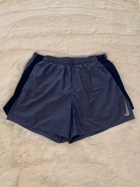 Men's Nike Challenger Dri-Fit Running Shorts Size Medium Blue Lined Pockets Logo